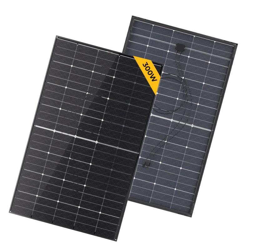 BougeRV 300 Watt N-Type Rigid Bifacial 16BB Mono Solar Panel