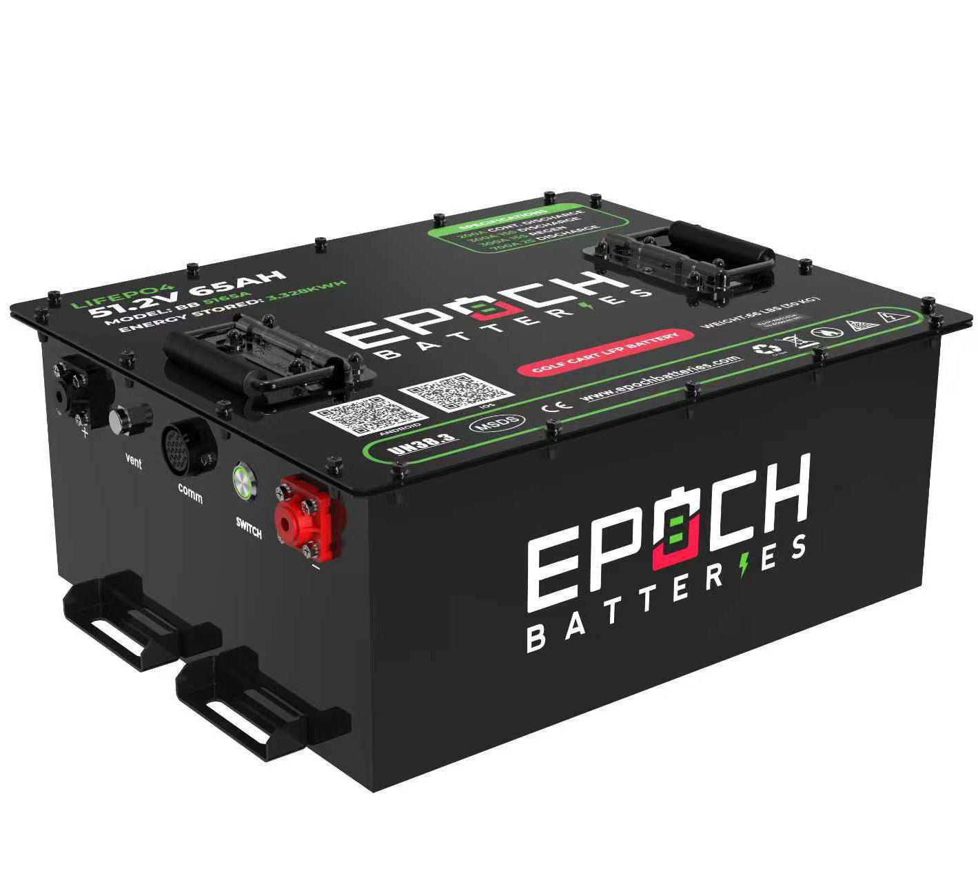 48V 65Ah - LiMax Series - Lithium (LiFePO4) Golf Cart Battery - Complete Kit
