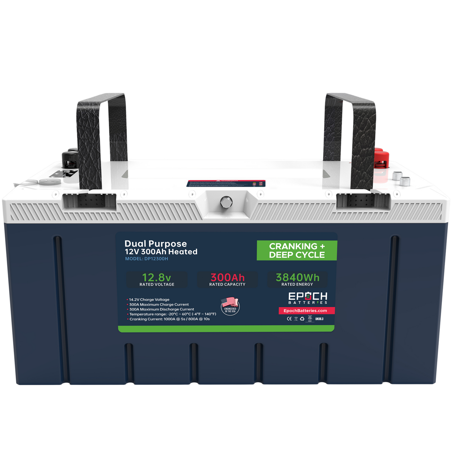 12V 300Ah (3.84kWh) Pro Series - LiFePO4 Cranking & Deep Cycle Lithium Battery (Dual Purpose) SKU: DP12300H