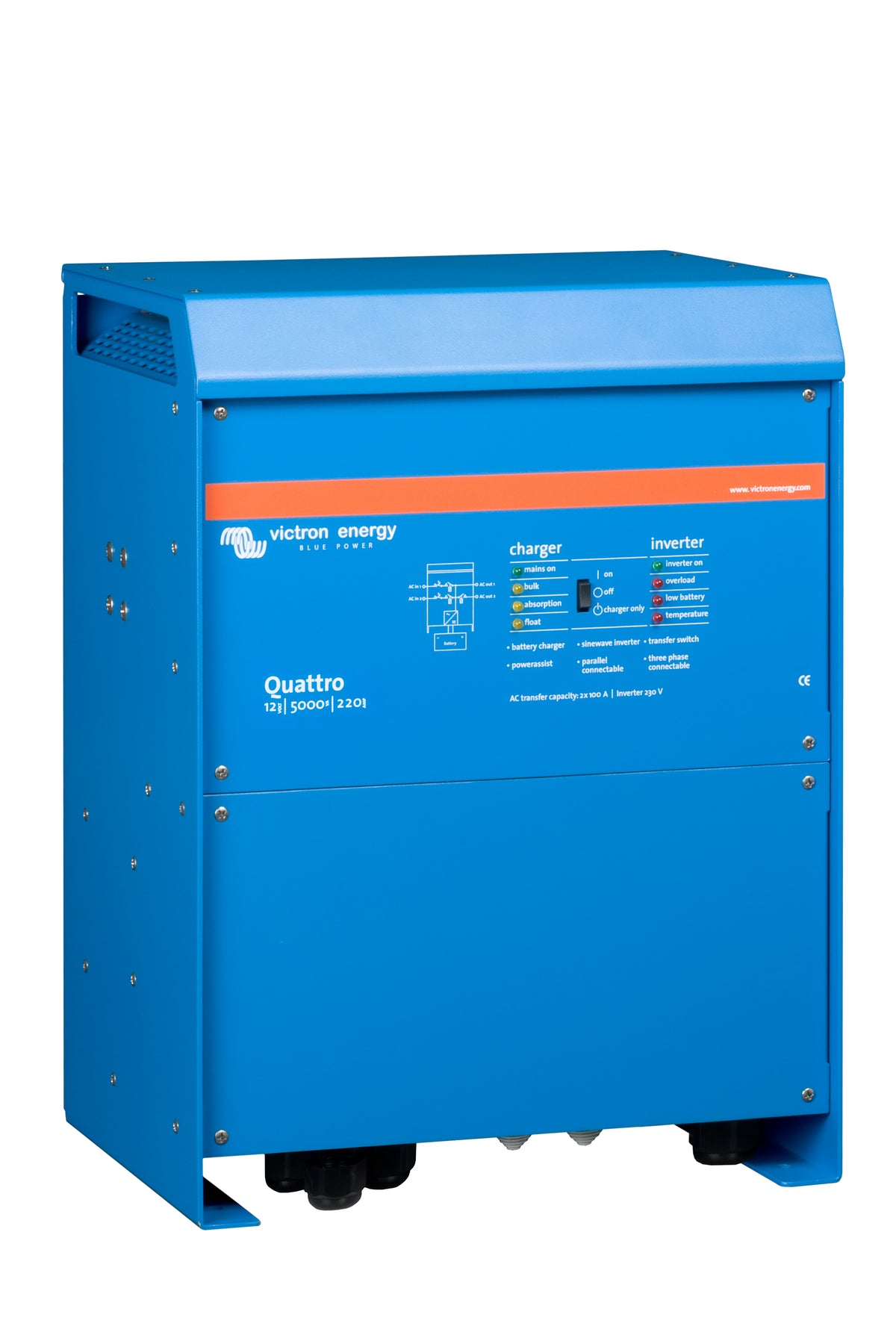 Victron Quattro 12/5000 inverter/charger, right side