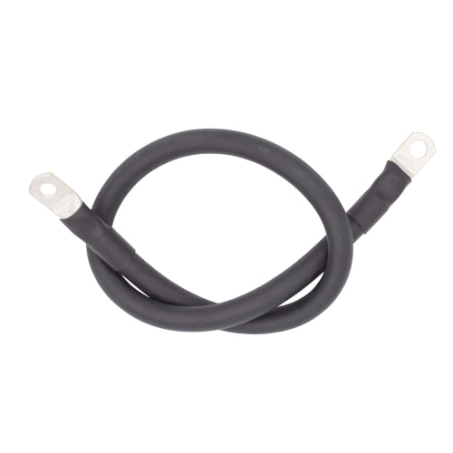 Battery Cable 2/0 Black 3 foot with Crimped 3/8th Lug
