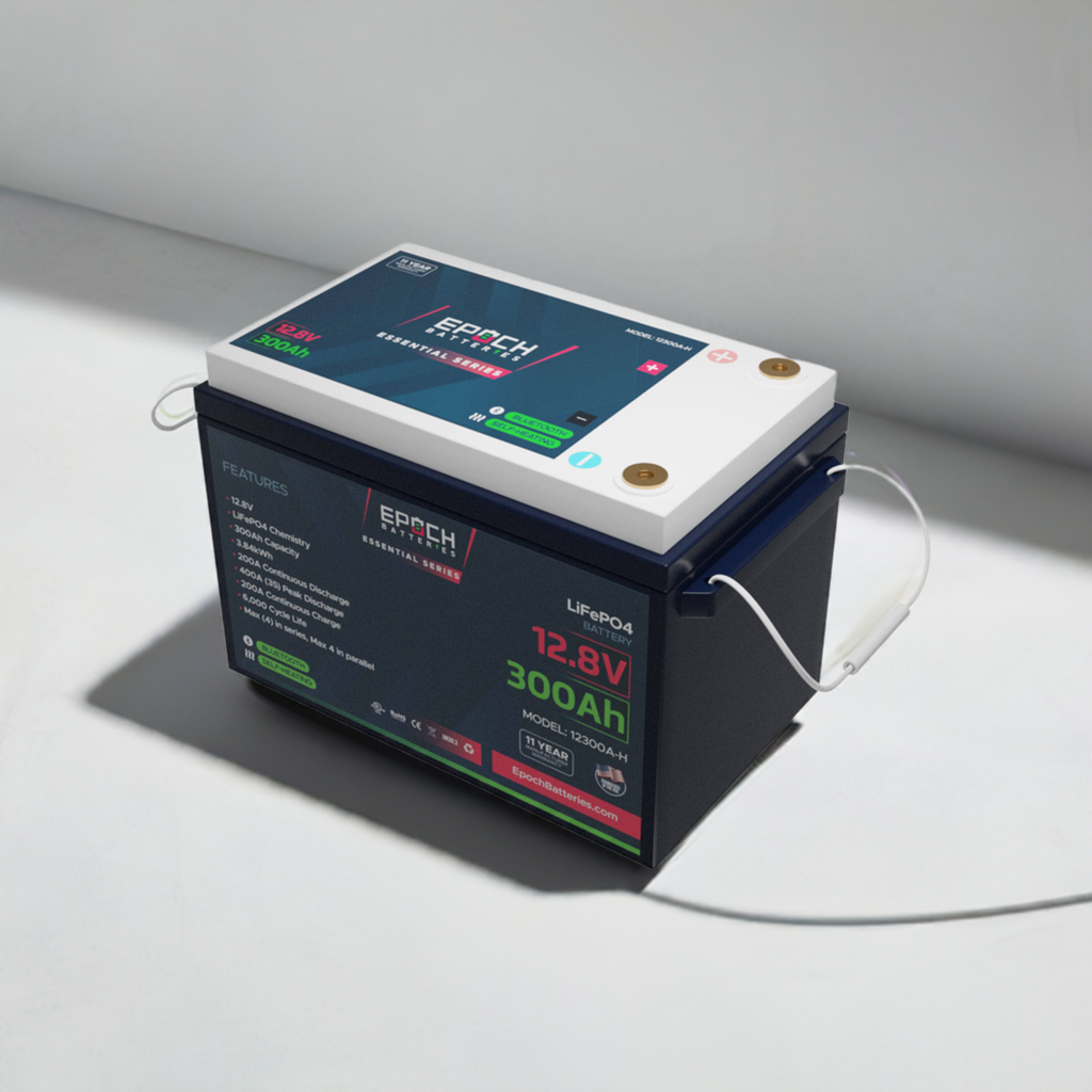 12V 300Ah (3.84kWh) Essential Series - Bluetooth & Heated LiFePO4 Battery SKU: 12300A-H