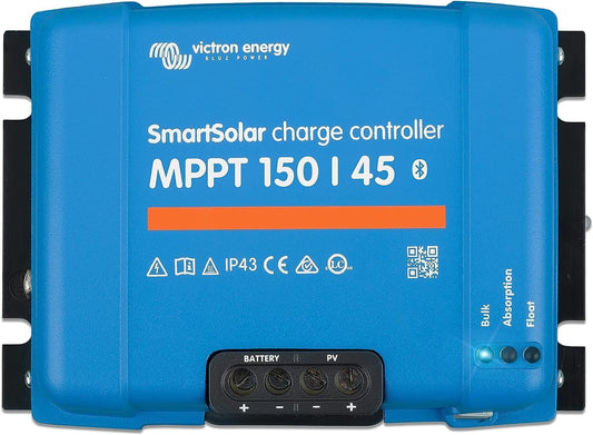 Victron Energy SmartSolar MPPT Solar Charge Controller (Bluetooth) - Charge Controllers for Solar Panels - 150V, 45 amp, 12/24/36/48-Volt