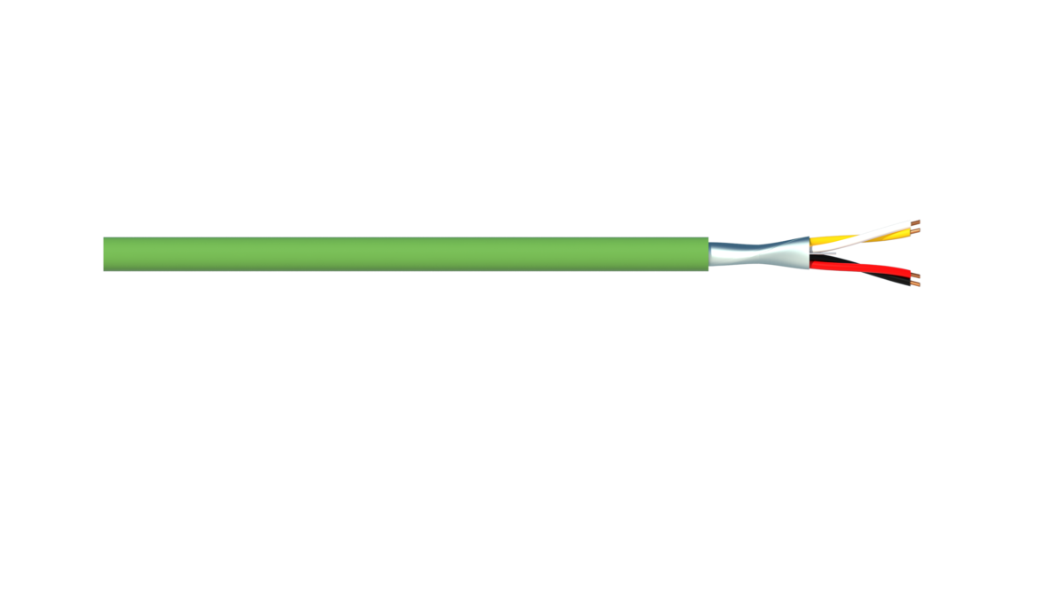 EIB-BUS / KNX Cable 2×2×0.80mm LSZH — Shielded Twisted Pair, Made in Italy, Sold Per Foot (Green)