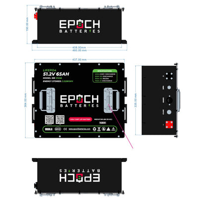 48V 65Ah - LiMax Series - Lithium (LiFePO4) Golf Cart Battery - Complete Kit