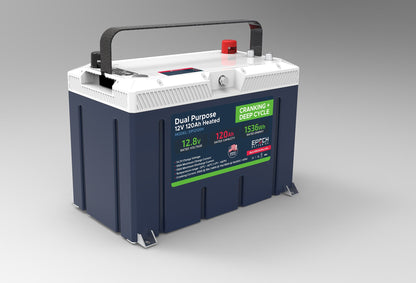 12V 120Ah (1.54kWh) Pro Series - LiFePO4 Cranking & Deep Cycle Lithium Battery (Dual Purpose) SKU: DP12120H