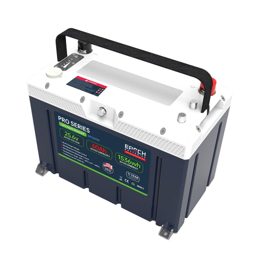 24V 60Ah (1.54kWh) Pro Series - Heated, Bluetooth & Victron Comms LiFePO4 Battery SKU: DP2460H