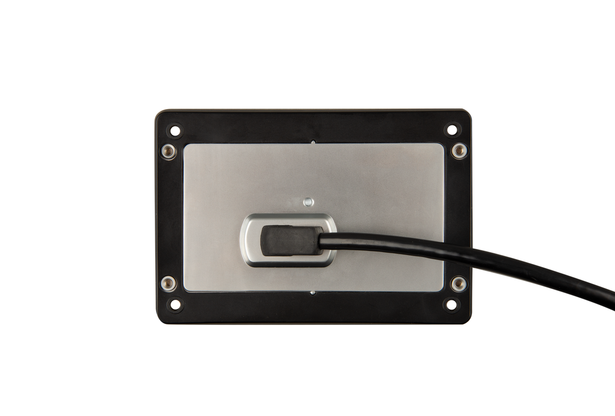 Victron GX Touch 50, rear view with mounting bracket