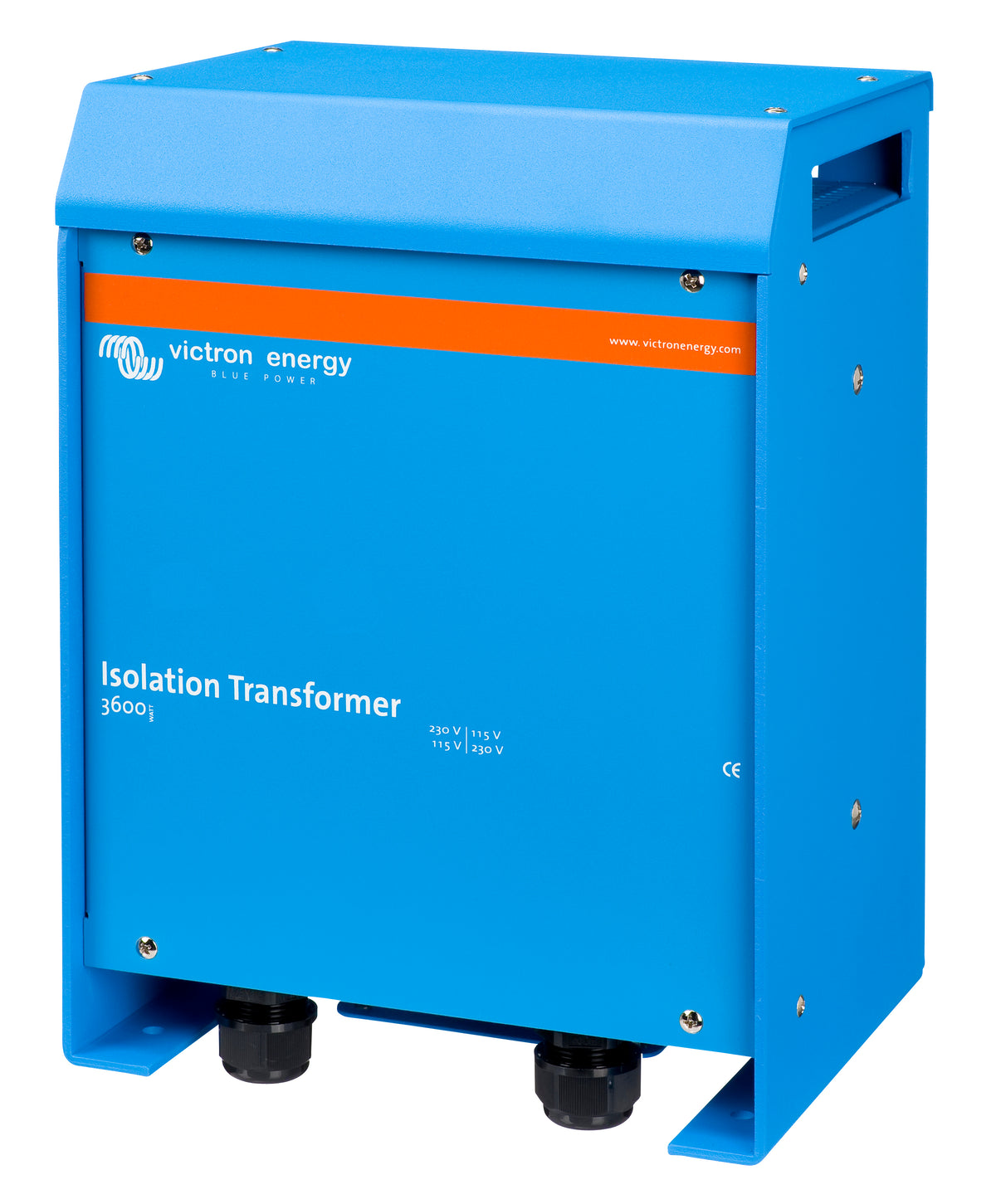 Victron isolation transformer blue aluminium enclosure, left view