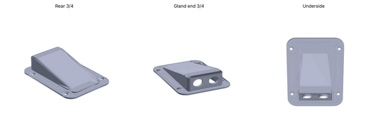 Jonsson Tech Dual Cable Entry Gland Housing — Roof/Wall Solar Cable Entry with 2× M16 Glands
