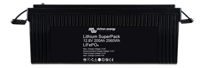 Victron Lithium SuperPack 12.8V 200Ah LiFePO4 battery, front view