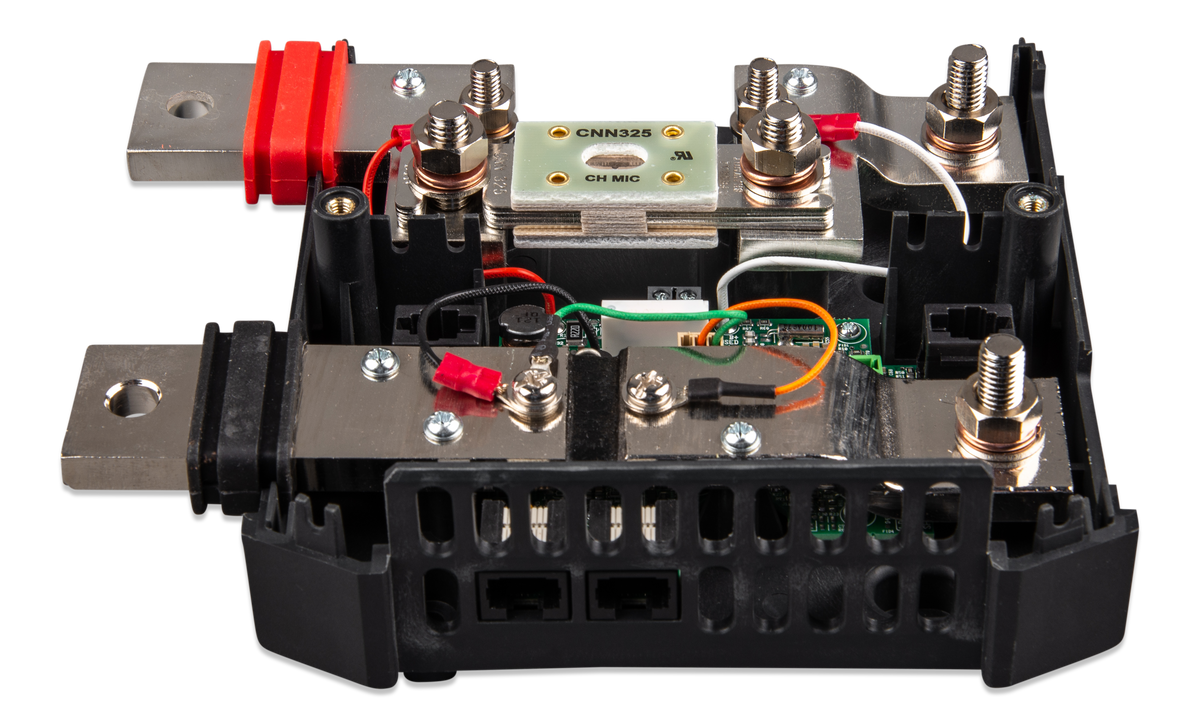 Victron Lynx Shunt VE.Can interior showing the fuse in place