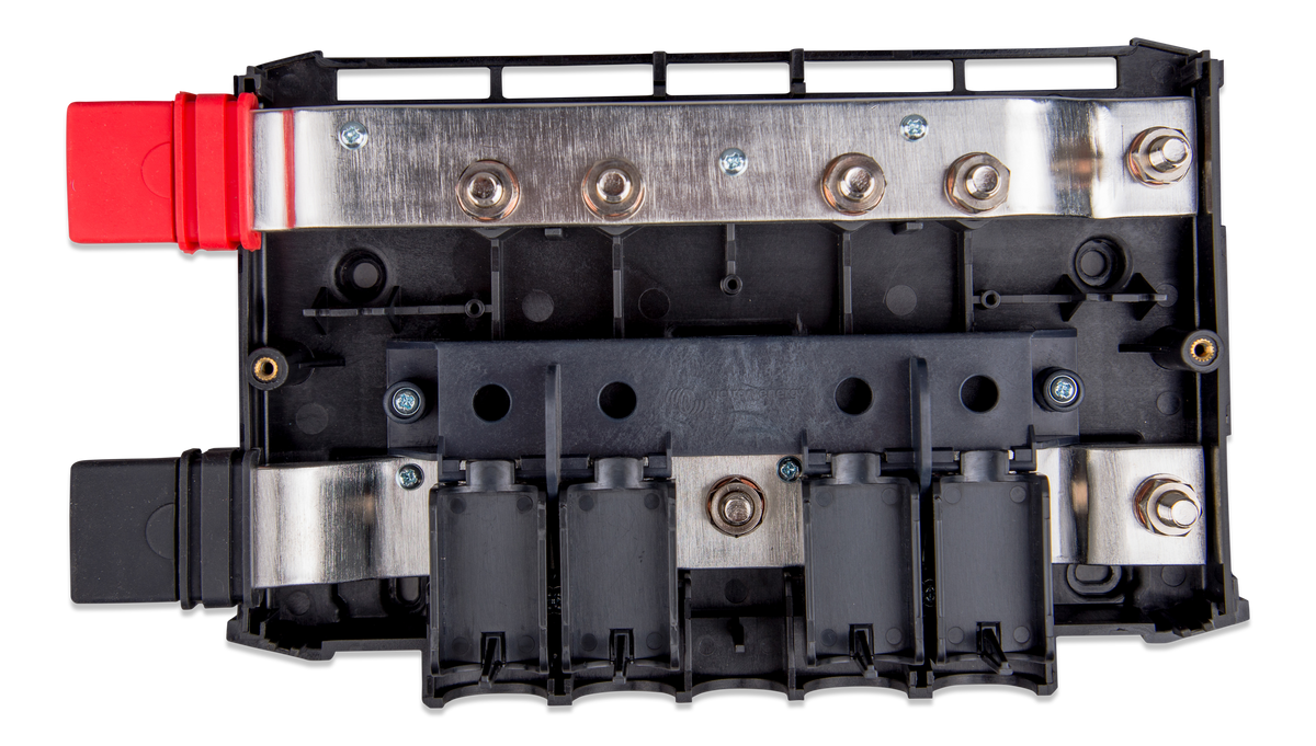 Victron Lynx Power In with cover open showing M8 busbar connections