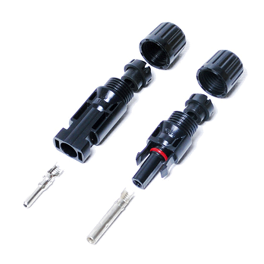 Male and female MC4 solar PV connector pair, IP68 rated to 1500V