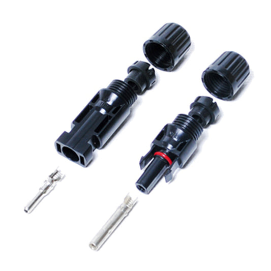 Male and female MC4 solar PV connector pair, IP68 rated to 1500V