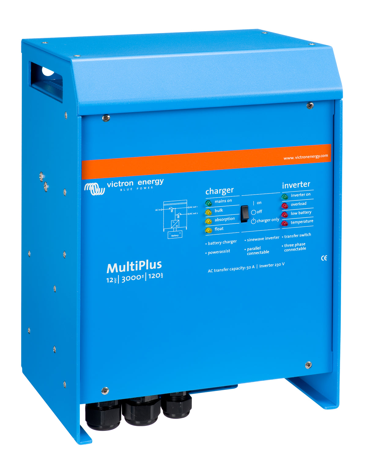 Victron MultiPlus 12/3000/120-50 inverter/charger, right side