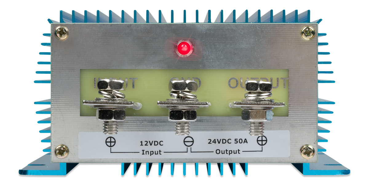 Victron Orion IP67 12/24-50A waterproof DC-DC converter, front view