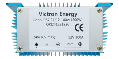 Victron Orion IP67 24/12-100A specification label