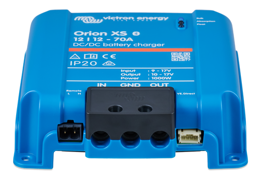 Victron Orion XS 12/12-70A DC-DC battery charger, front view