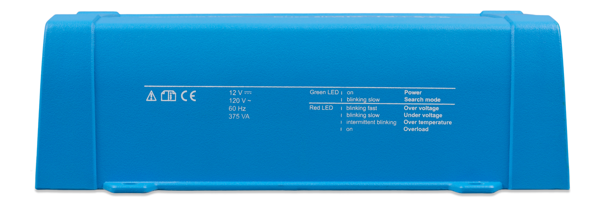 Victron Phoenix Inverter 12/375 120V VE.Direct NEMA GFCI, side view