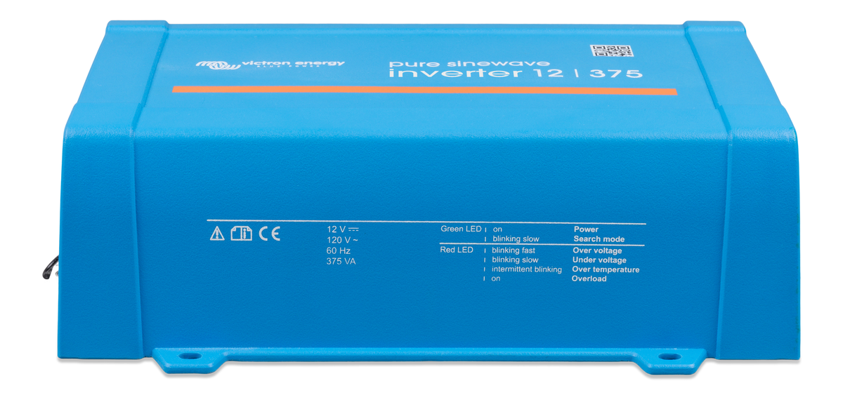 Victron Phoenix Inverter 12/375 GFCI, top and side view