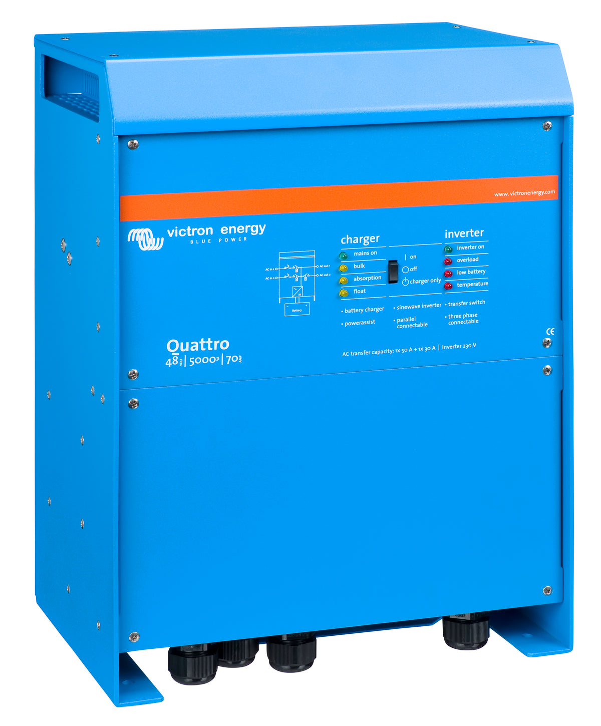 Victron Quattro 48/5000 inverter/charger, right side
