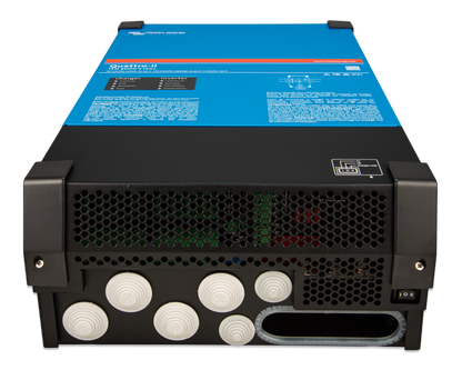 Victron Quattro-II 2x 120V inverter/charger, angled front view