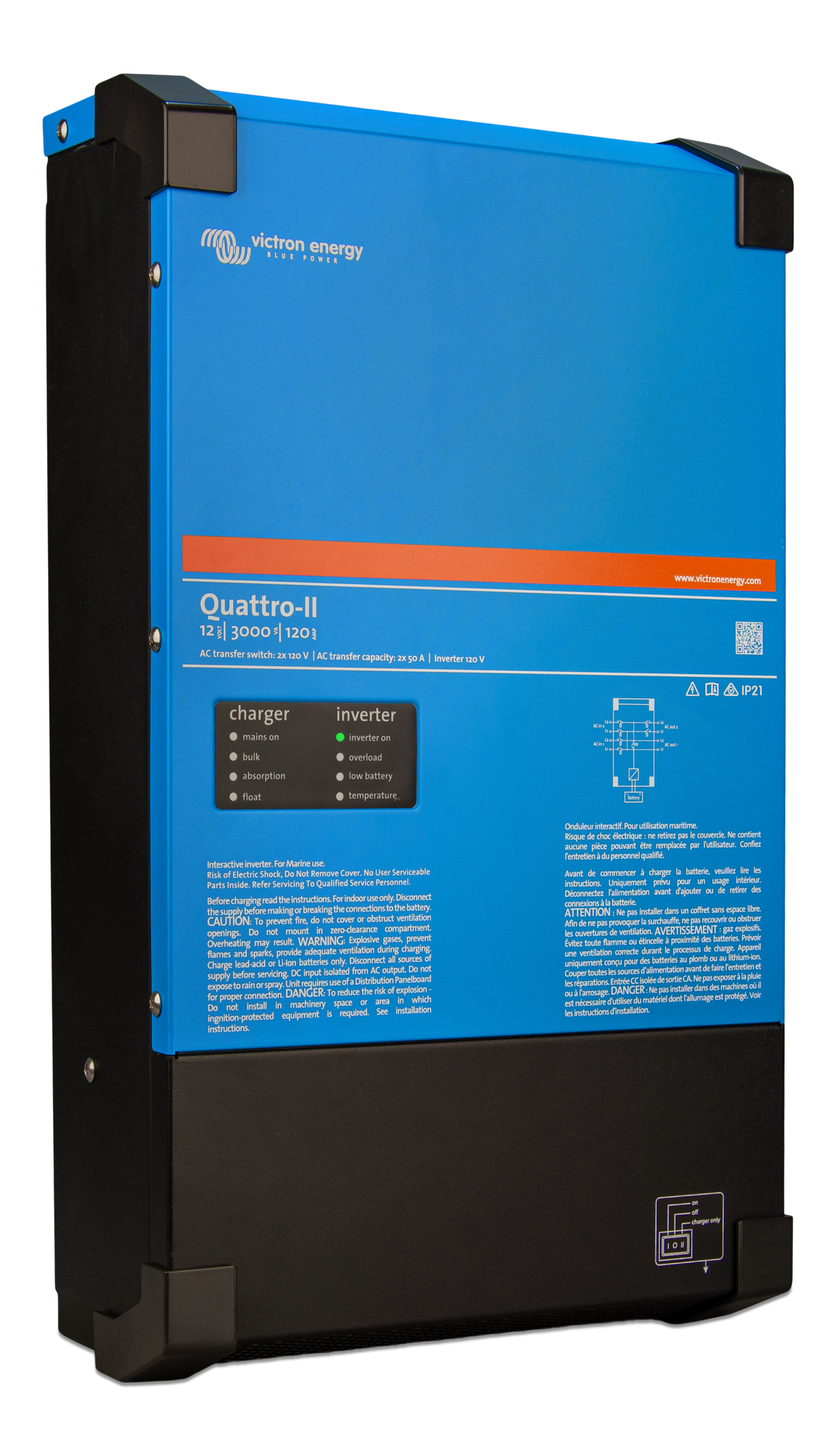 Victron Quattro-II 2x 120V, right side