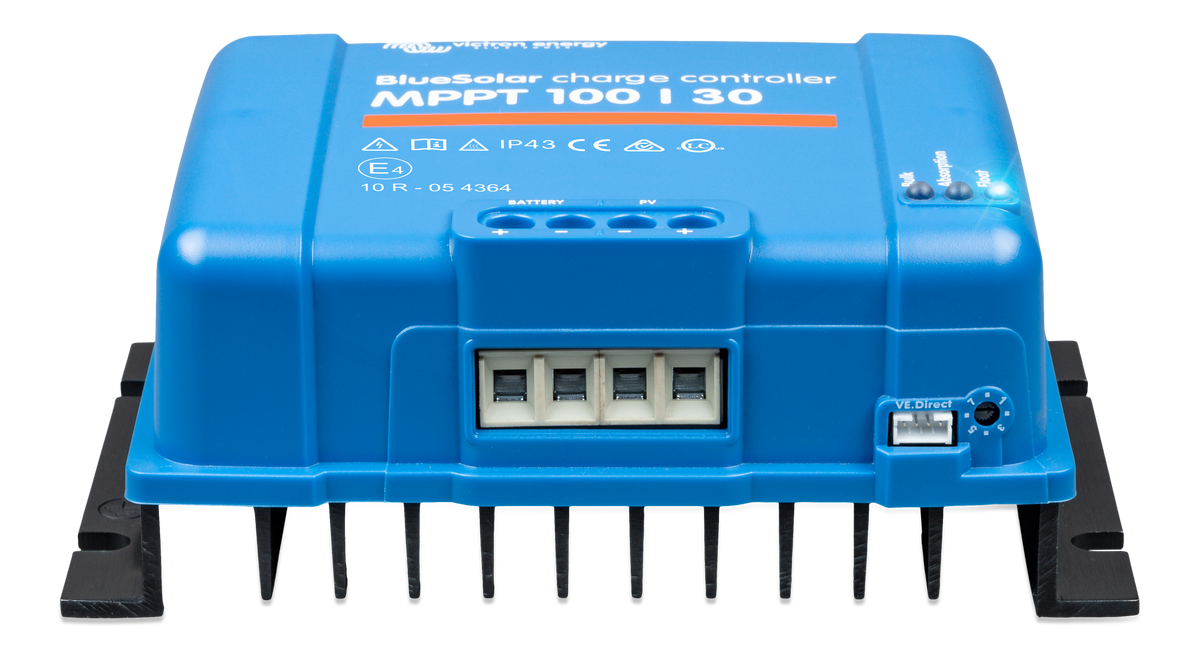 Victron BlueSolar MPPT 100/30 solar charge controller, front view