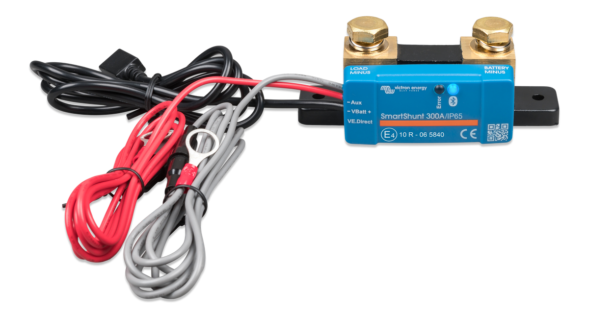 Victron SmartShunt 300A/50mV IP65 battery monitor, angled front view