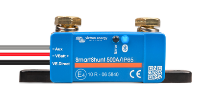 Victron SmartShunt 500A/50mV IP65 waterproof battery monitor, front view