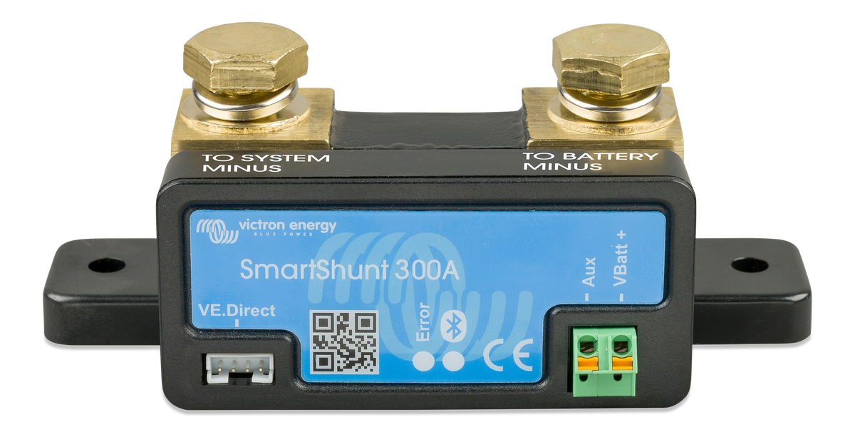 Victron SmartShunt 300A/50mV battery monitor, angled front view