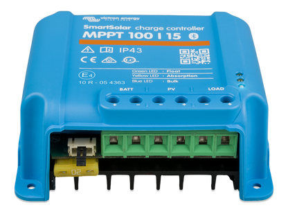 Victron SmartSolar MPPT 100/15 solar charge controller, front view