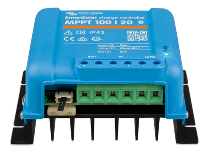 Victron SmartSolar MPPT 100/20 solar charge controller, front view