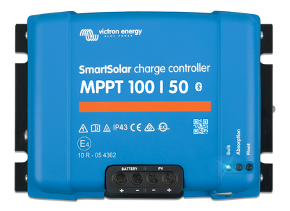 Victron SmartSolar MPPT 100/50 solar charge controller, top view