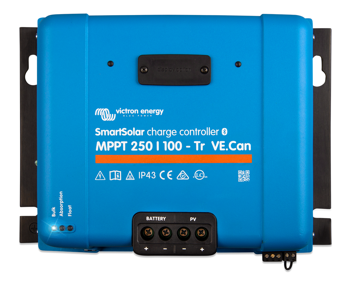 Victron SmartSolar MPPT 250/100-Tr VE.Can solar charge controller, top view