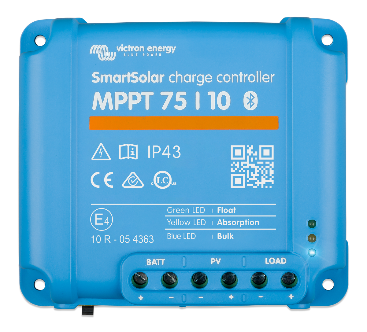 Victron SmartSolar MPPT 75/10 solar charge controller, top view