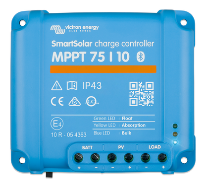 Victron SmartSolar MPPT 75/10 solar charge controller, top view