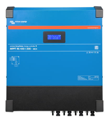 Victron SmartSolar MPPT RS 450/200-MC4 dual-tracker solar charge controller, front view