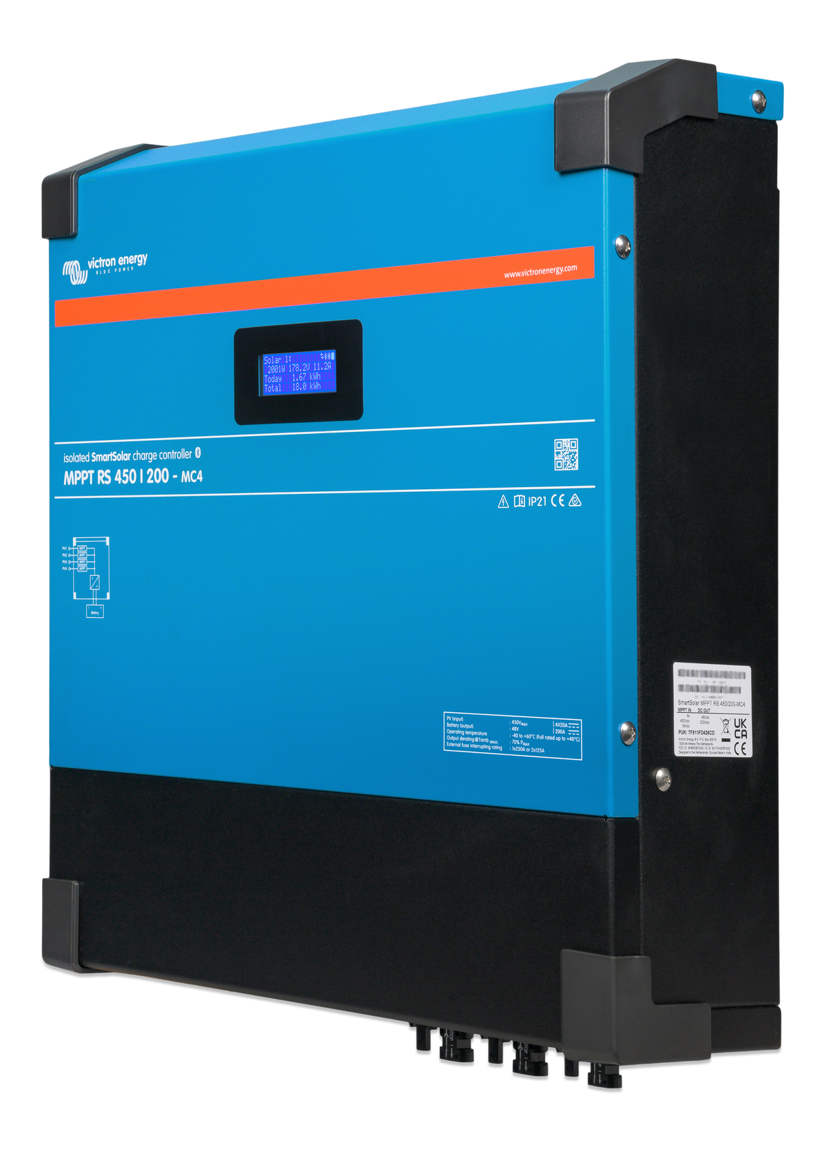 Victron SmartSolar MPPT RS 450/200-MC4, left side