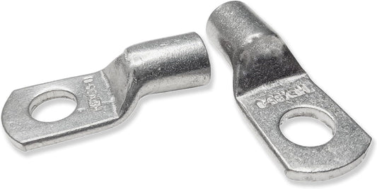Tinned copper cable lug terminations with adhesive-lined heat shrink, crimped on marine grade battery cable
