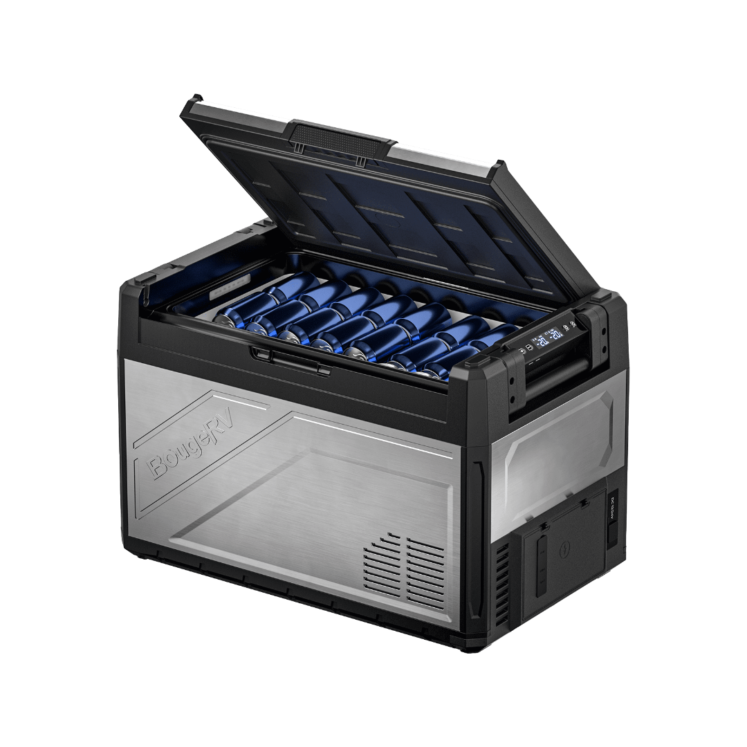 BougeRV Rocky V3.0 55QT dual zone stainless 12V fridge